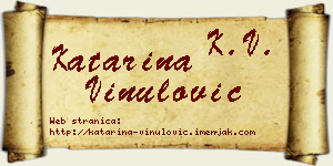Katarina Vinulović vizit kartica